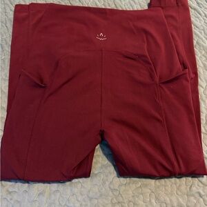 Beyond Yoga Deep Wine High-Waist Leggings with Back Logo